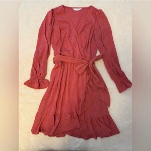 LC Lauren Conrad Terracotta Long Sleeve Dress